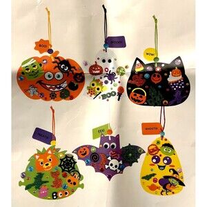 36 Sets Halloween Craft Kits Fall Autumn Kids DIY Pumpkin Foam Ornaments